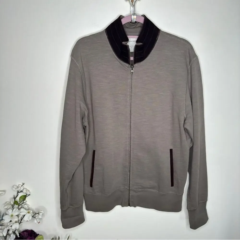 BILLY REID Zip Front Track Jacket Tan Brown Suede {UU48} - Picture 2 of 5